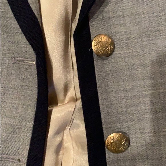 J crew gray navy and gold detail blazer - Picture 4 of 8